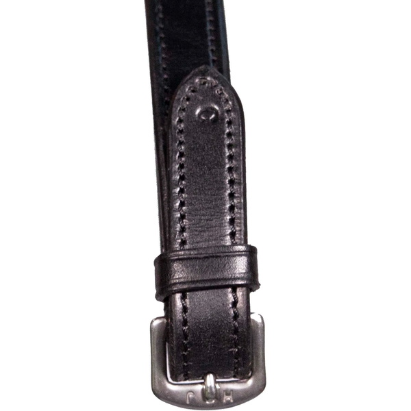 Henry James Saddlery Small Pimple Hybrid Rubber Reins with Leather Stoppers RR6 - Black